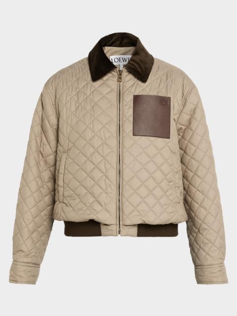 Loewe Corduroy-Collar Quilted Barn Jacket
