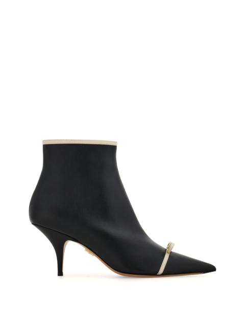 FERRAGAMO Women's Milla 70MM Leather Ankle Boots - Nero Mascarpone Biscotto