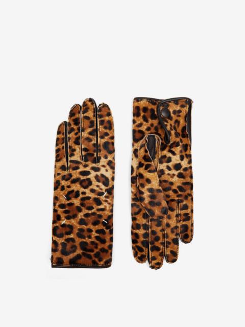 Faux pony hair gloves