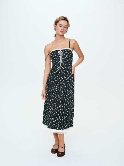 For Love & Lemons Baby Bows Patchwork Midi Dress