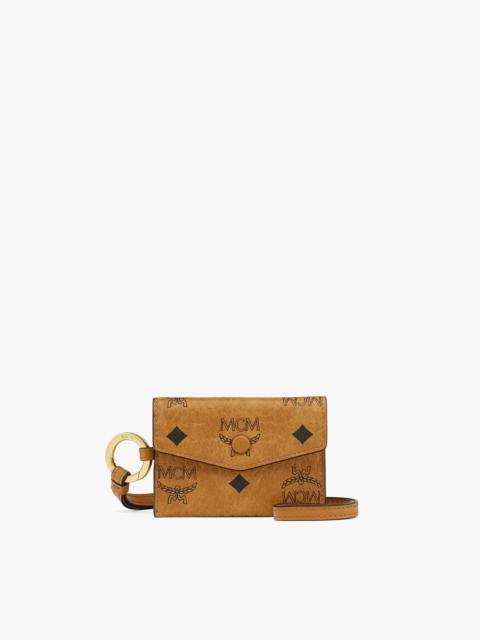 MCM Aren Lanyard ID Wallet in Visetos