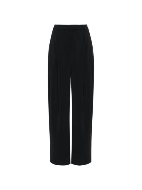 high-waisted crepe trousers