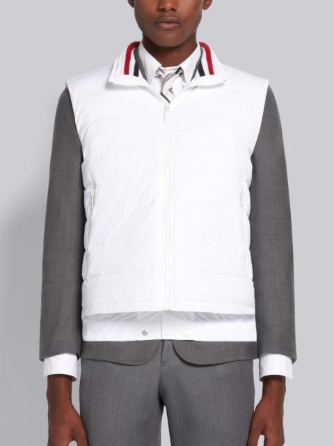 Thom Browne White Down Filled Poly Twill Center Back Stripe Ski Vest