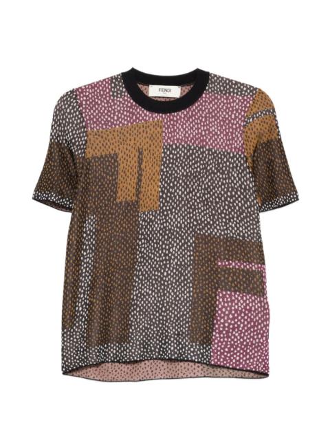 FENDI geometric-pattern T-shirt