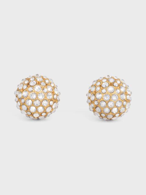 CELINE Celine Heirlooms Dome Earrings in Strass and Brass with gold finish