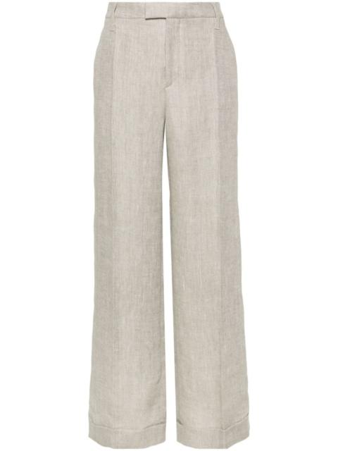 Brunello Cucinelli high-waist tailored linen trousers