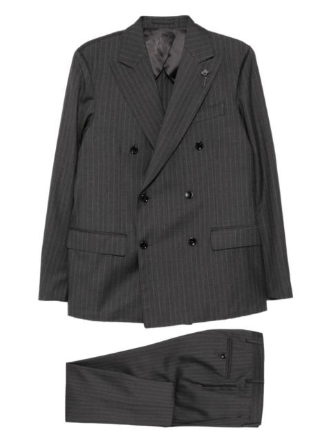 LARDINI pinstripe double-breasted suit