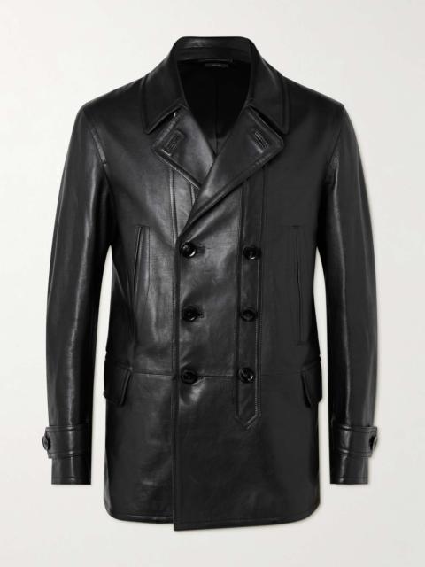 TOM FORD Slim-Fit Leather Peacoat