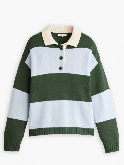 IVY LEAGUE STRIPED POLO SWEATER