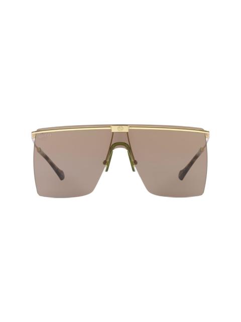 engraved-logo oversize-frame sunglasses