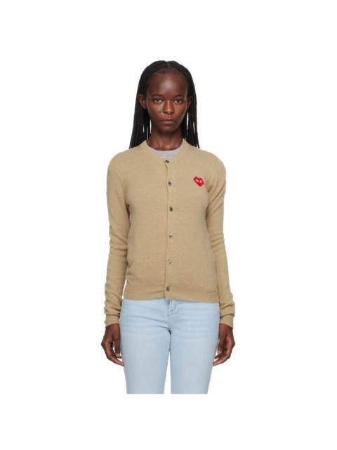 Comme des Garçons PLAY Tan Invader Edition Cardigan