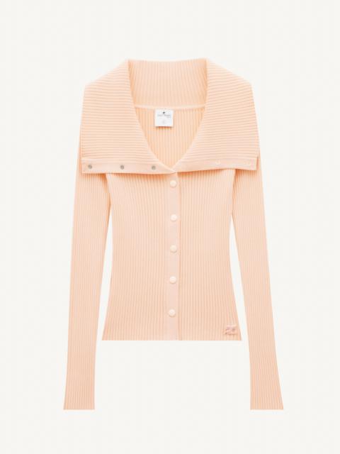 courrèges GILET FOLDED RIB KNIT CARDIGAN