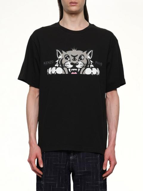 KENZO Kenzo Happy Tiger Oversize T-Shirt in Black