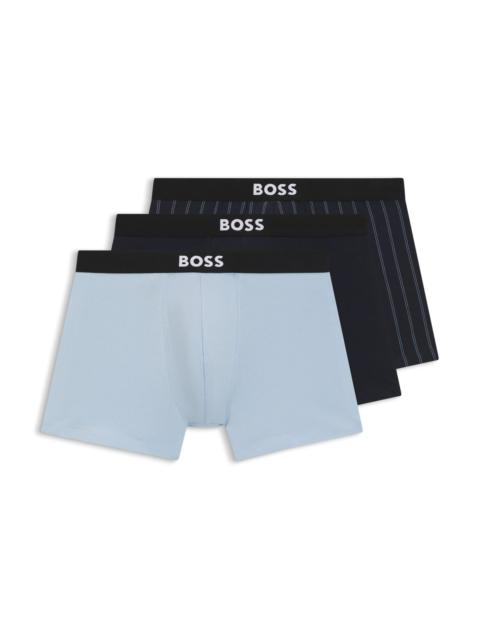 BOSS THREE-PACK OF STRETCH-COTTON BOXER BRIEFS