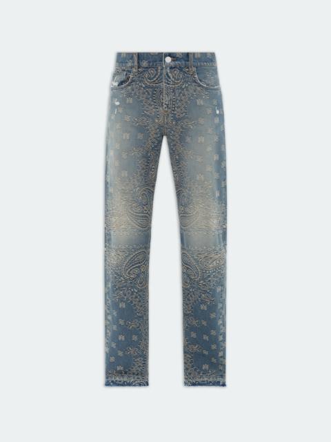 AMIRI BANDANA JACQUARD STRAIGHT JEAN