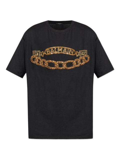 Balmain chain logo T-shirt