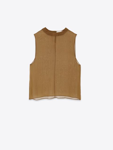 SAINT LAURENT sheer tank top in silk muslin