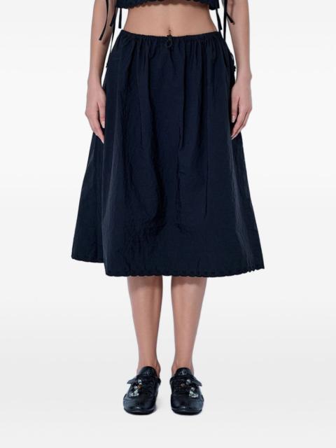 CECILIE BAHNSEN Fiella scalloped-hem elasticated midi skirt
