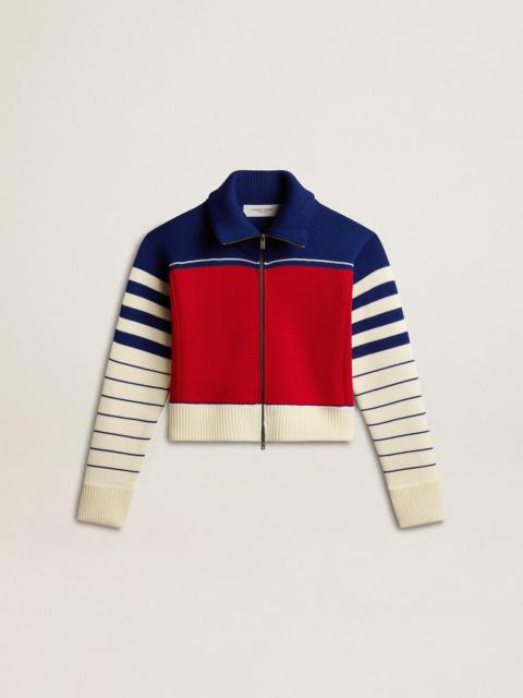 Golden Goose Women’s multicolor striped wool cropped sweatshirt