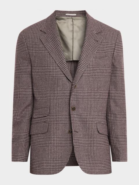 Brunello Cucinelli Men's Glen Plaid Wool-Cashmere Suit Jacket