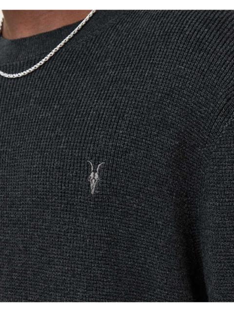 ALLSAINTS ASPEN WAFFLE TEXTURE CREW NECK RAMSKULL SWEATER