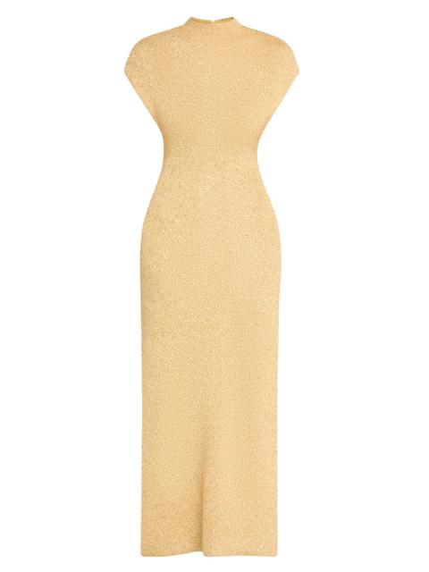 LELA ROSE Women's Sequined Knit Mock Turtleneck Body-Con Dress - Gold