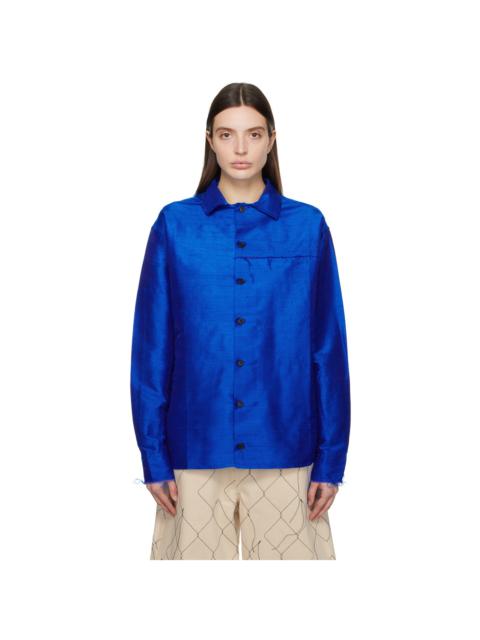 AIREI Blue Raw Edge Shirt