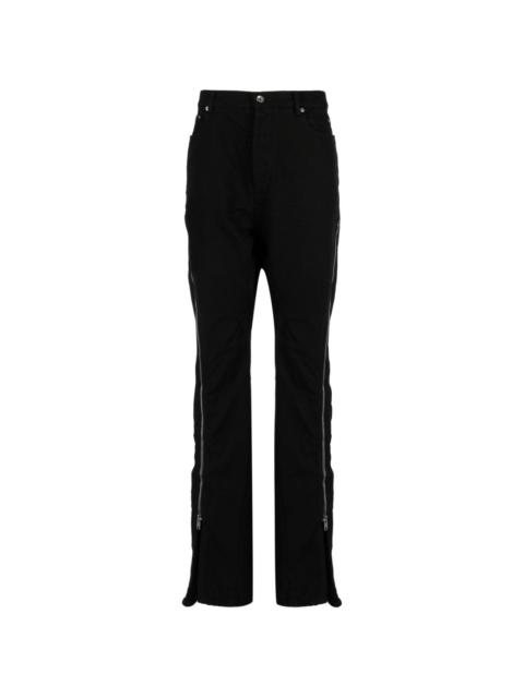 expandable-sides zipped trousers