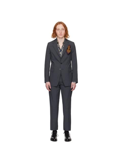 Dries Van Noten Gray Notched Suit