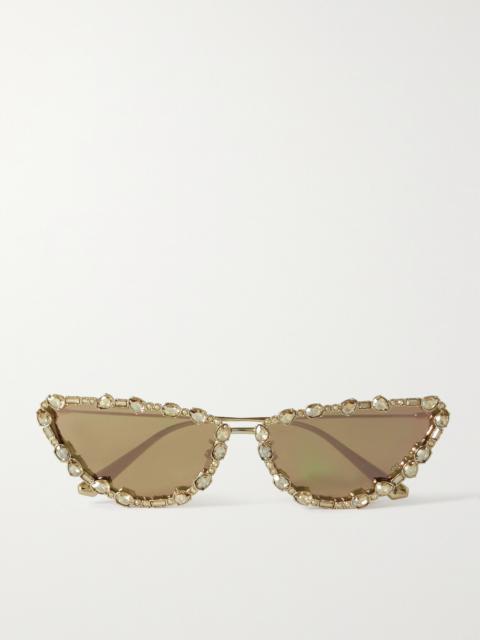 Dior Missdior B1u Cat-eye Crystal-embellished Gold-tone Sunglasses