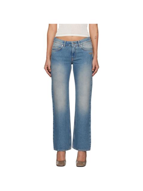 Off-White Blue 90S Fit Bleach Jeans