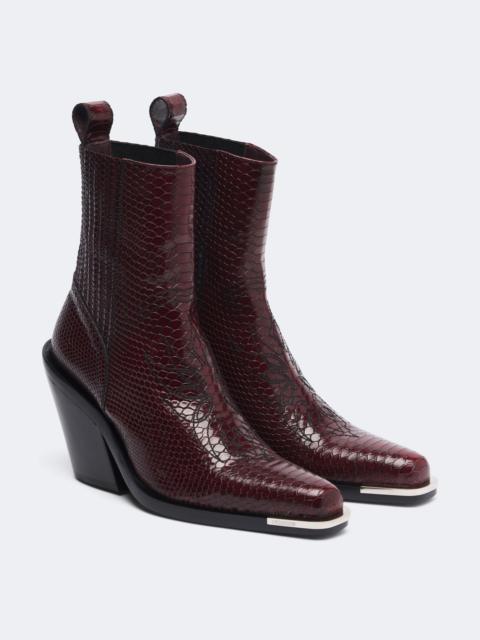 rabanne Snake-effect leather cowboy boots