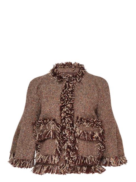 sacai Nep Tweed Fringed Jacket