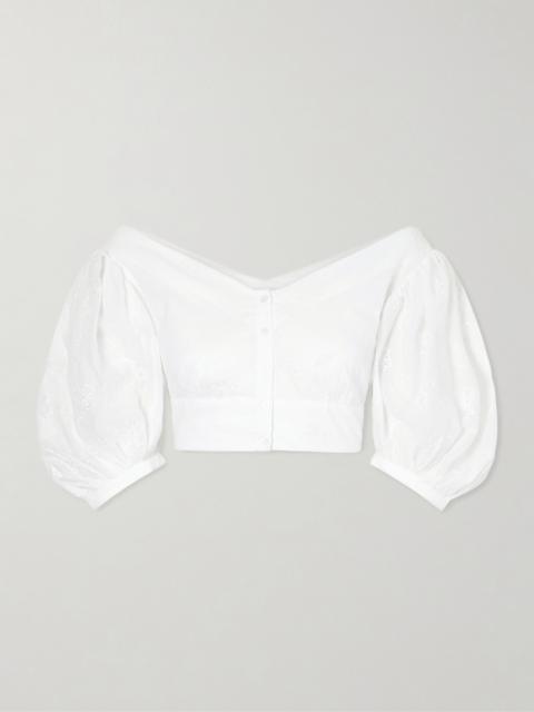 Thierry Colson Clara Embroidered Cotton-voile Blouse