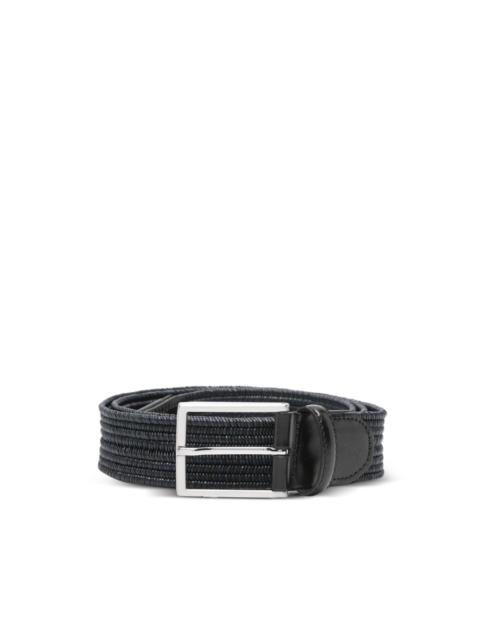 Canali braided leather belt