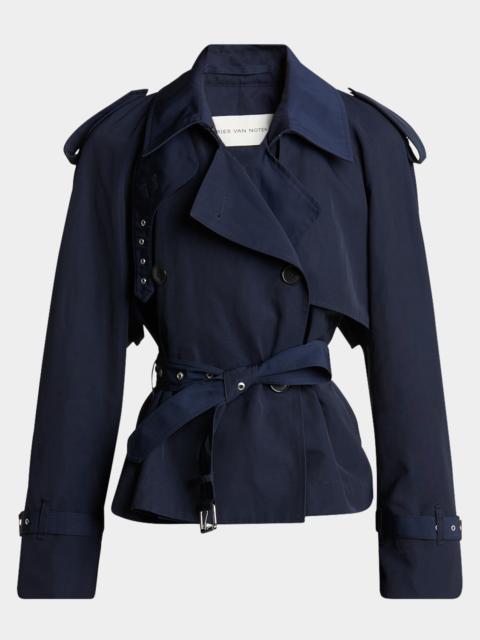 Dries Van Noten Risto Belted Short Trench Coat