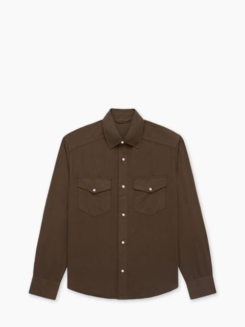 3sixteen 3SIXTEEN SNAP WESTERN SHIRT GARMENT DYE MOCHA