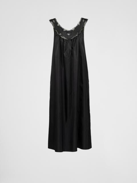 Prada Re-Nylon and lace midi-dress
