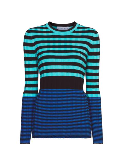 stripe-print long-sleeve jumper