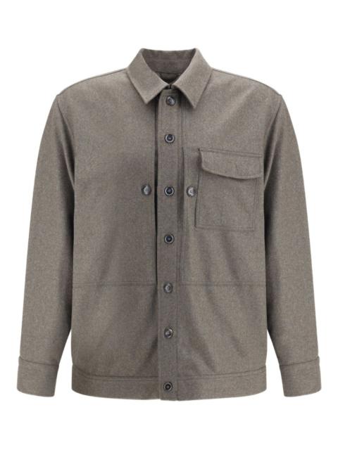 Brioni button-fastening patch-pocket shirt