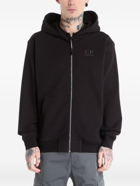 C.P. Company Diagonal Raised zip-up cotton hoodie