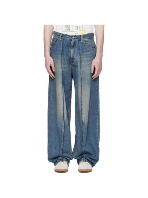 MM6 Maison Margiela Blue Wide-Leg Jeans