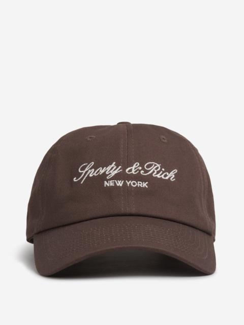Sporty & Rich COTTON LOGO CAP