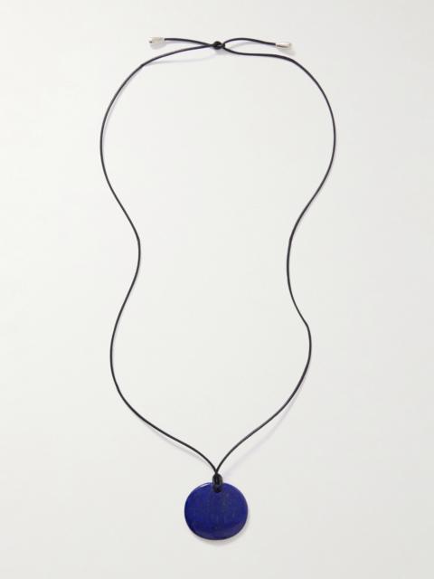 Sophie Buhai Full Moon Silver, Cord And Lapis Lazuli Necklace