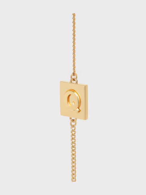 CELINE Alphabet Q Bracelet in Brass with Gold Finish