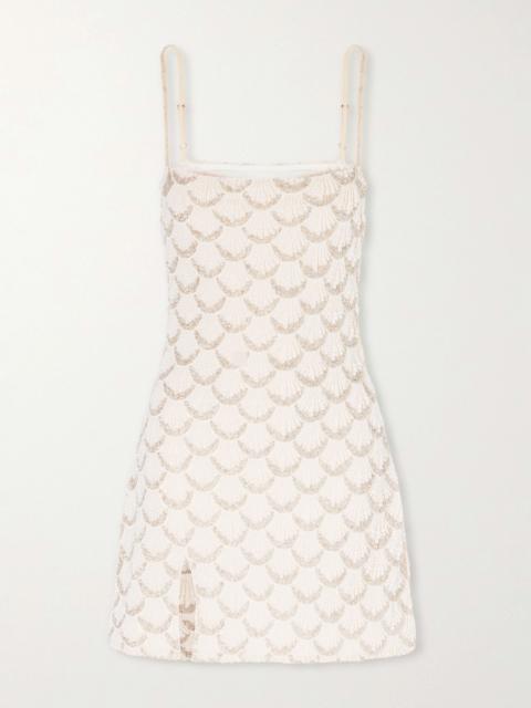 STAUD Las Palmas Embellished Mini Dress