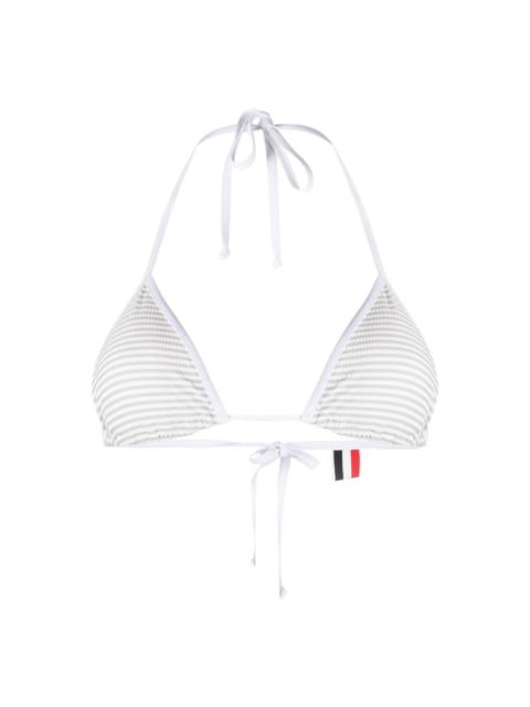 Thom Browne logo-patch bikini top
