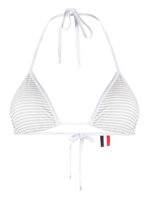 Thom Browne logo-patch bikini top