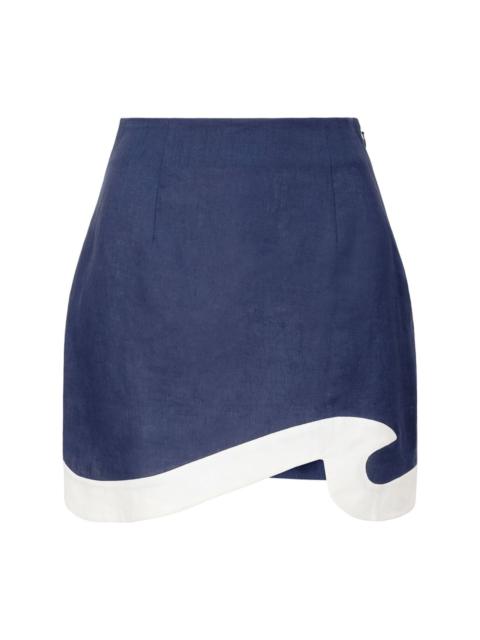 STAUD Leandro contrasting-trim mini skirt