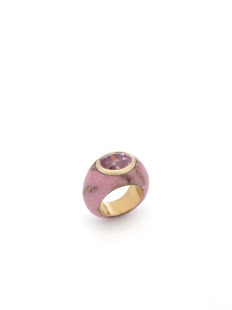 GABRIELA HEARST Pink Sapphire Ring in 18K Yellow Gold, Pink Jasper and Pink Sapphire
